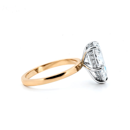 Pear Engagement Ring with Hiding Halo