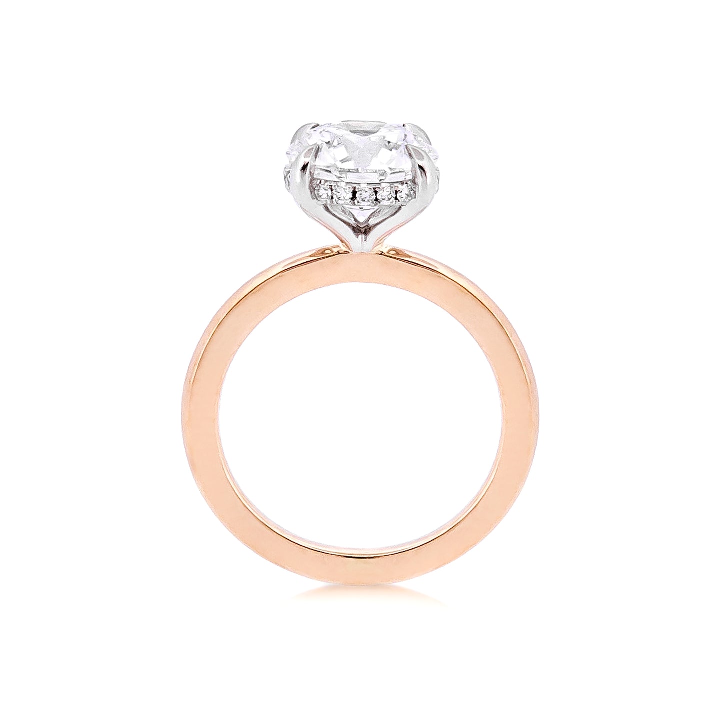 Round Engagement Ring with Hiding Halo