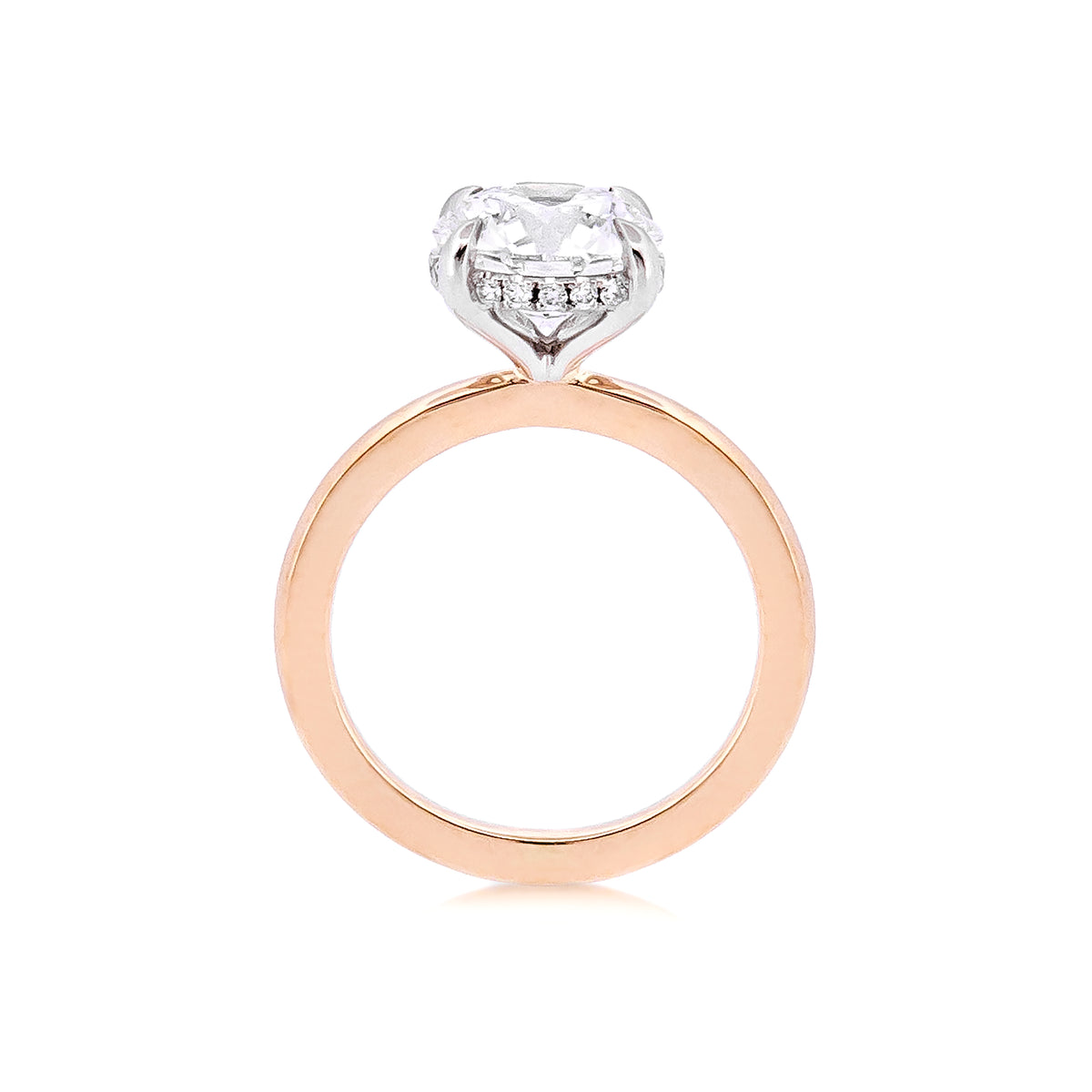 Round Engagement Ring with Hiding Halo
