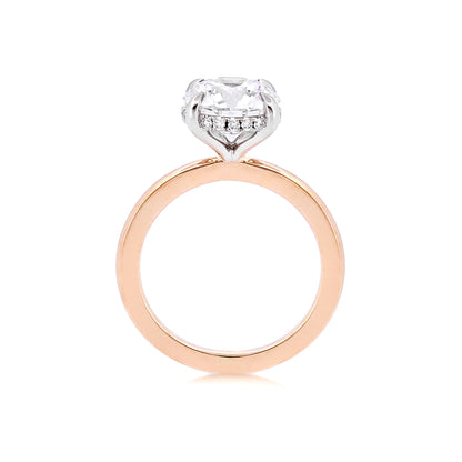 Round Engagement Ring with Hiding Halo