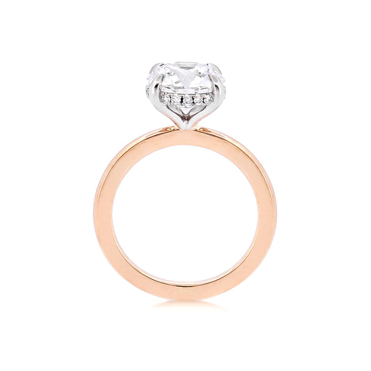 Round Engagement Ring with Hiding Halo