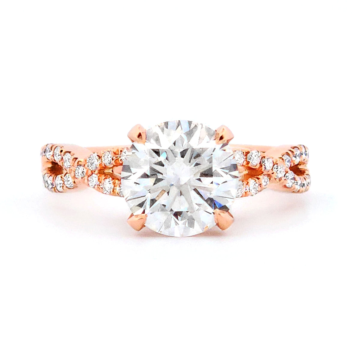 Engagement Ring with Twisted Shank