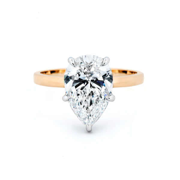 Pear Engagement Ring with Hiding Halo